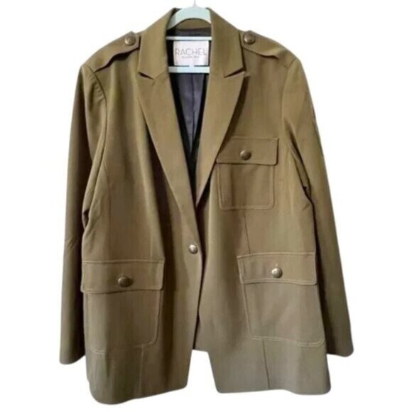 Rachel Roy Military Style Army Green Blazer Jacket Plus Size 18W - Picture 1 of 8